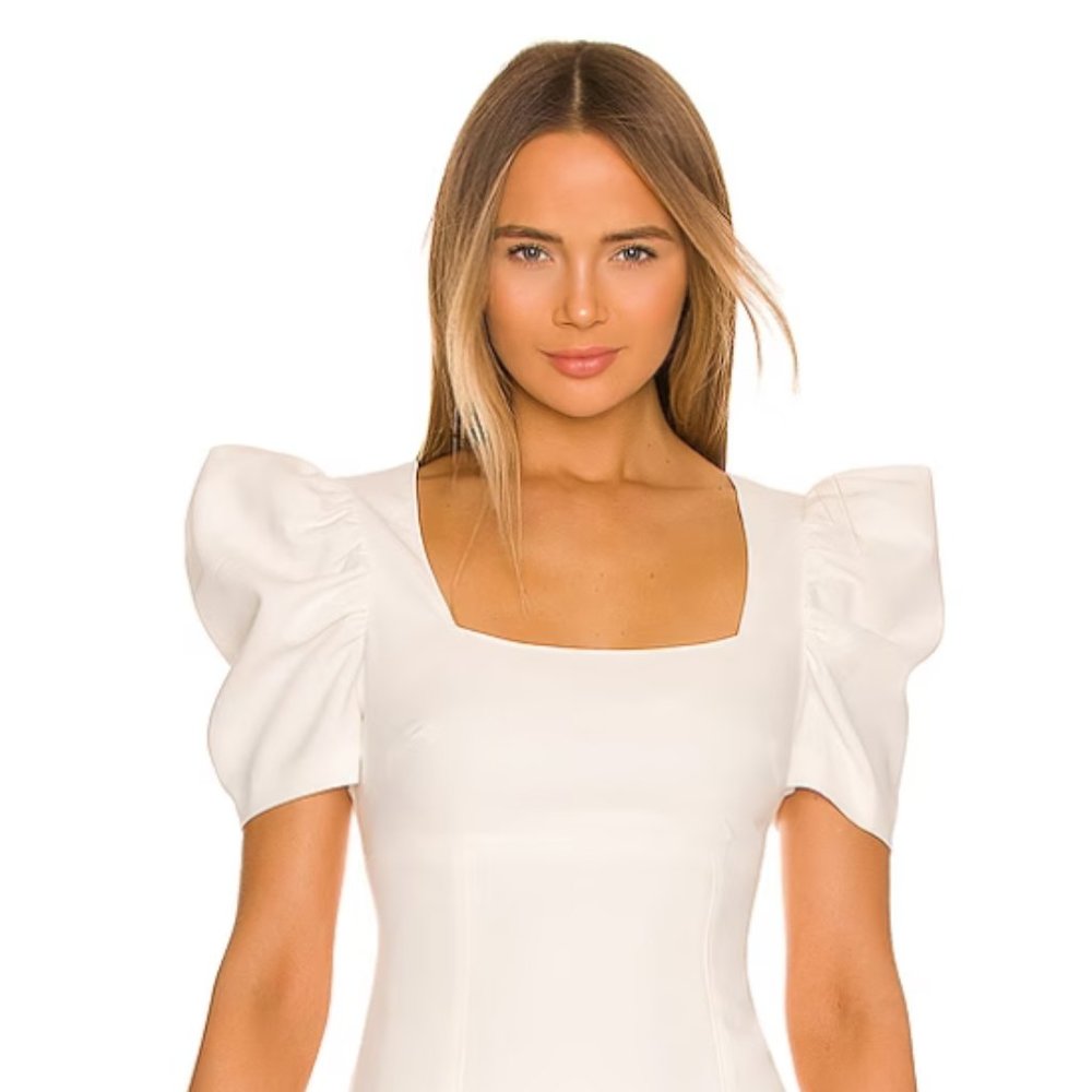 LIKELY - Scooped Alia Dress - white